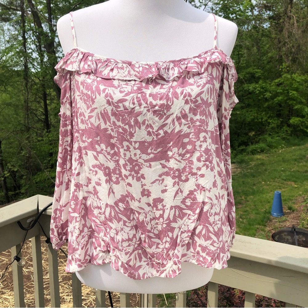 Lush Cold Shoulder Floral Top
